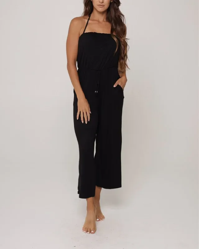 2023 J Valdi Kira Slub Knit Strapless Jumpsuit - J206123