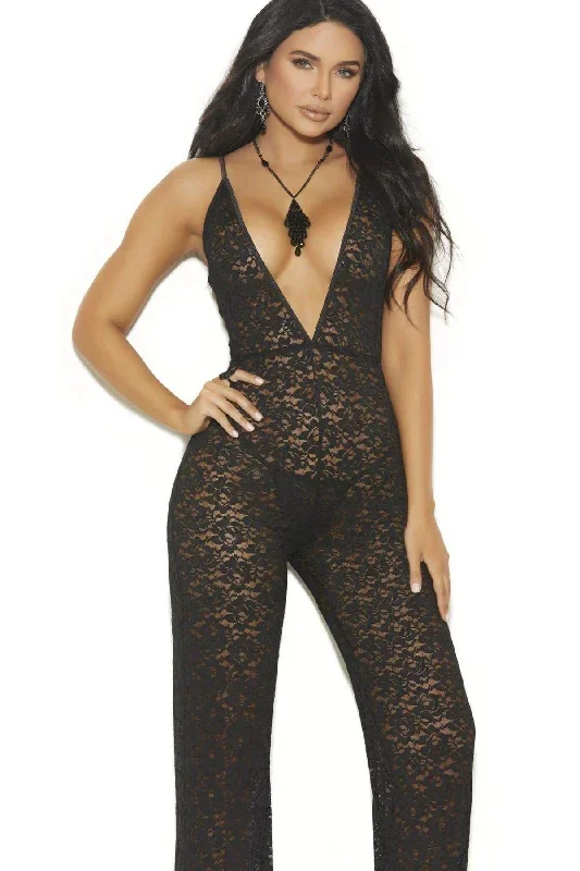 Deep V Lace Jumpsuit