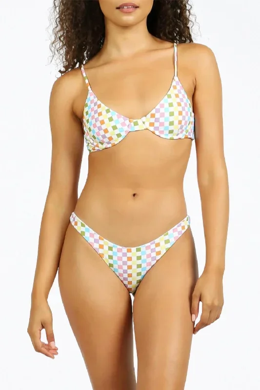 Aix Underwire Bikini Top In Eco Rainbow Check