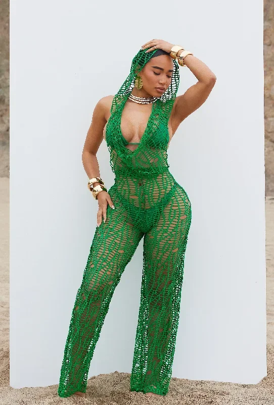 Aphrodite Cover Up Jumpsuit  - Emerald