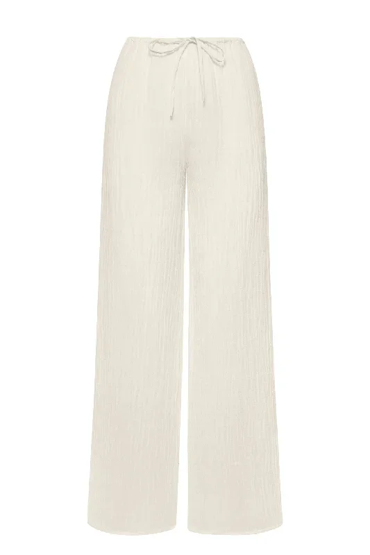 Belize Pant - Ivory Crinkle Linen