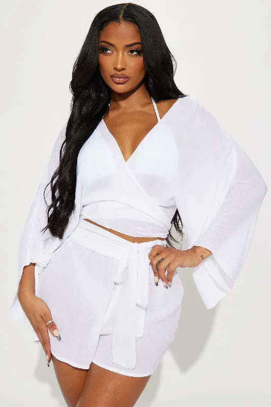 Breezy Nights Linen 2 Piece Cover Up - White