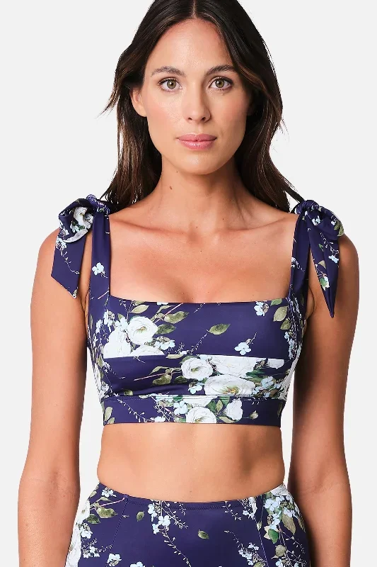 Classic Square Neck Bikini Bralette LONDON BOTANICAL NAVY