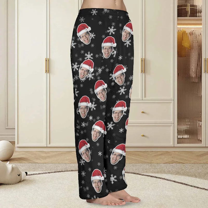 coral-fleece-pajama-trousers-custom-face-christmas-snowflake-warm-and-comfortable-sleepwear-long-pajama-pants-for-men-women