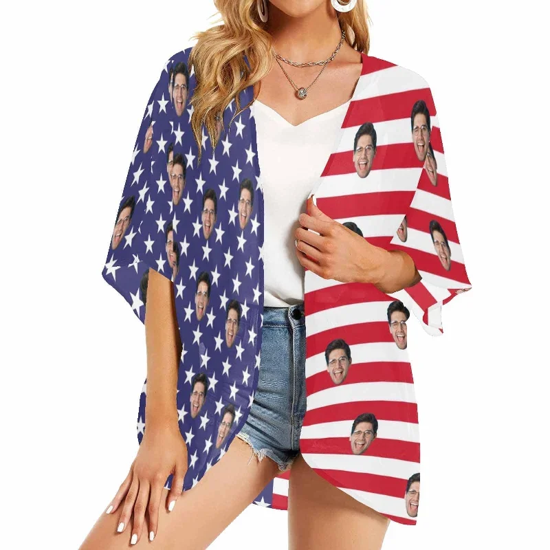 custom-face-american-flag-womens-bikini-swimsuit-long-short-kimono-chiffon-blouse-set