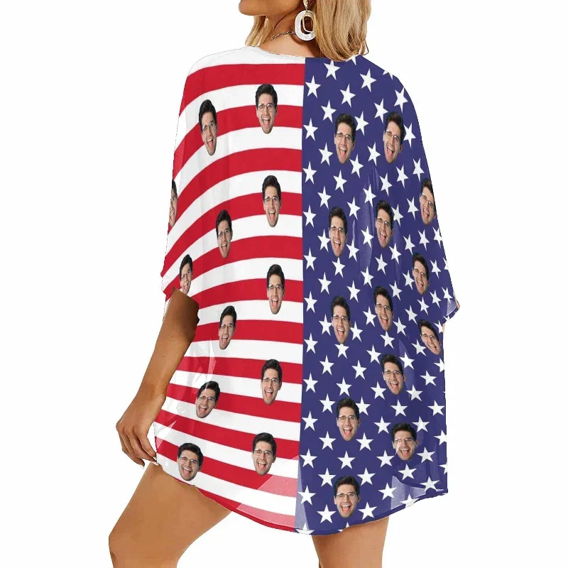 custom-face-american-flag-womens-bikini-swimsuit-long-short-kimono-chiffon-blouse-set