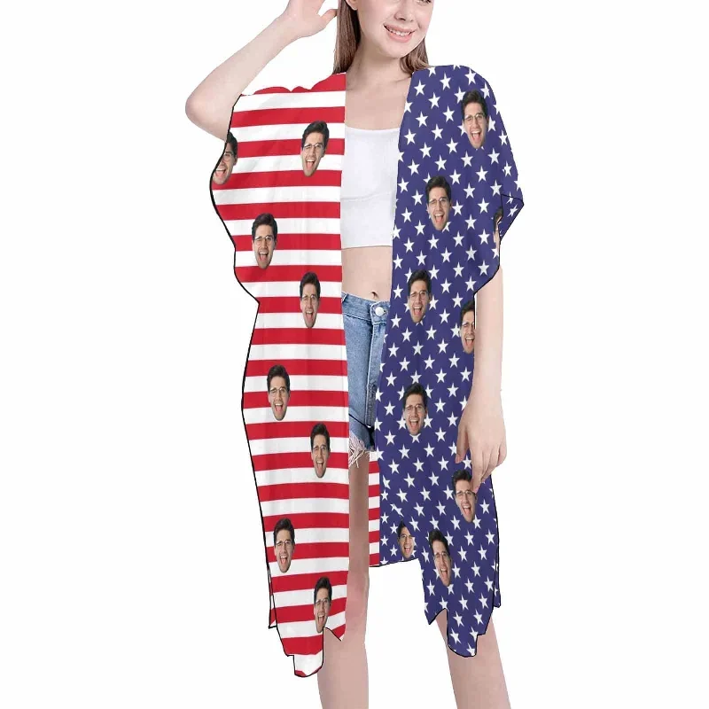 custom-face-american-flag-womens-bikini-swimsuit-long-short-kimono-chiffon-blouse-set