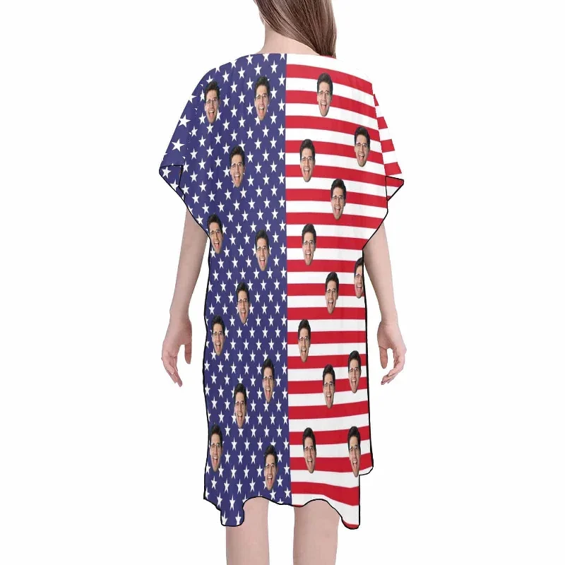 custom-face-american-flag-womens-bikini-swimsuit-long-short-kimono-chiffon-blouse-set