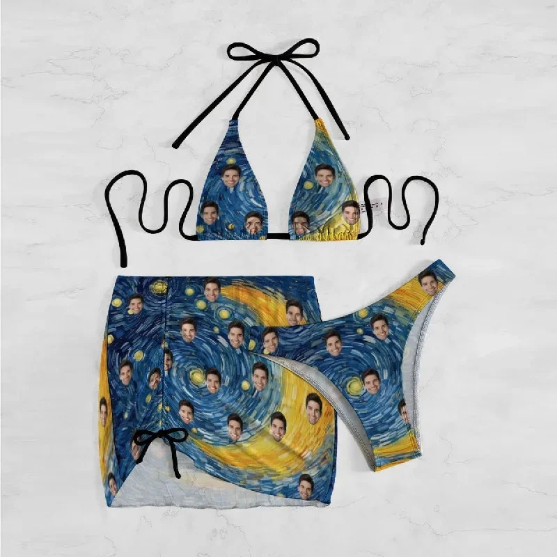 custom-face-starry-sky-bikini-set-for-women-3-pieces-summer-swimsuit