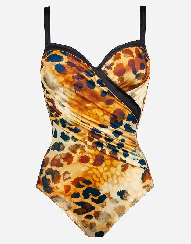 Desert Sunset Moulded Underwired Swimsuit - Terracotta Leo