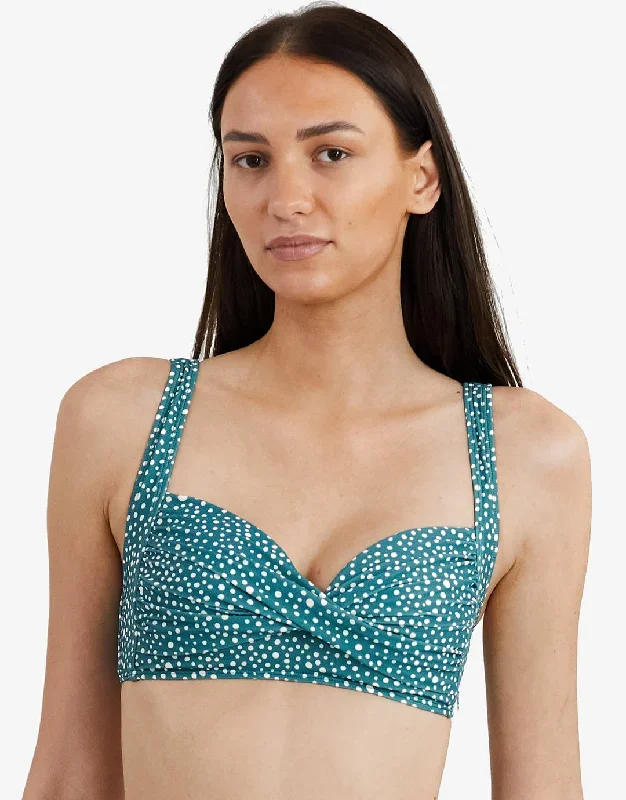 Ditsy Dots Medea Bikini Top - Deep Jungle