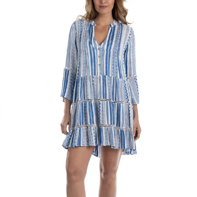 Dotti Swimwear White and Blue Santorini Dress Cover Up 85180