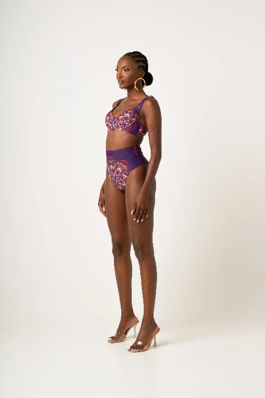 ENANG PURPLE High Waist Bikini Bottom