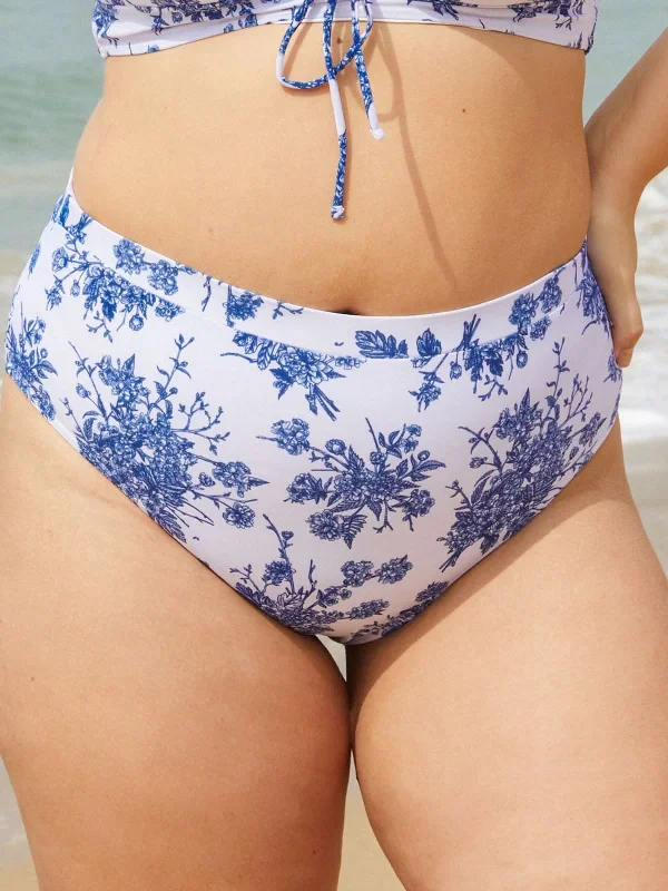 Floral Plus Size Bikini Bottom