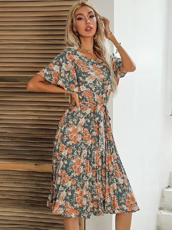 floral-ruffle-sleeve-women-dress-white-casual-bandage-midi-beach-dresses-elegant-vintage-pleated-party-dress-summer-2022-new