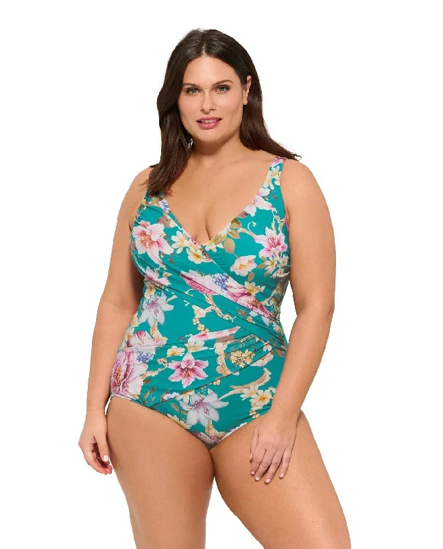 Gottex Hitachi Plus Size Surplice V-Neck Swimsuit