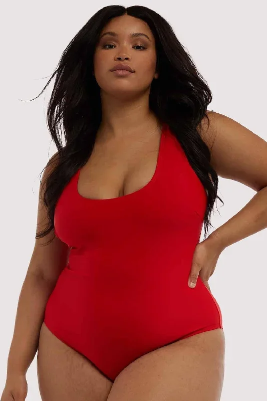 Halley Red Scoop Swimsuit Curve