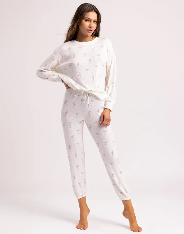 Happy Hour Cocktails Long Sleeve Top by Z Supply - Cloud Dancer