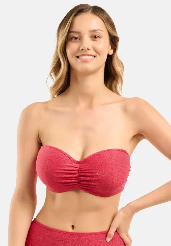 Haut de maillot de bain bandeau avec armatures Reflet Cerise