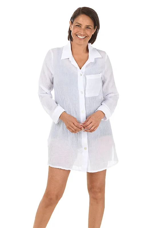 Cozumel Button-Front Shirt Cover-Up