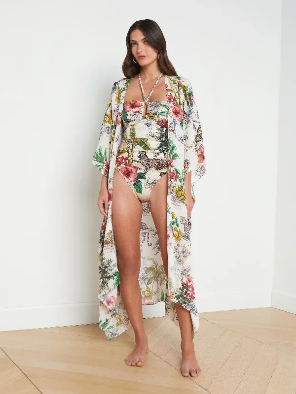 Kara Silk-Blend Kimono Cover-up