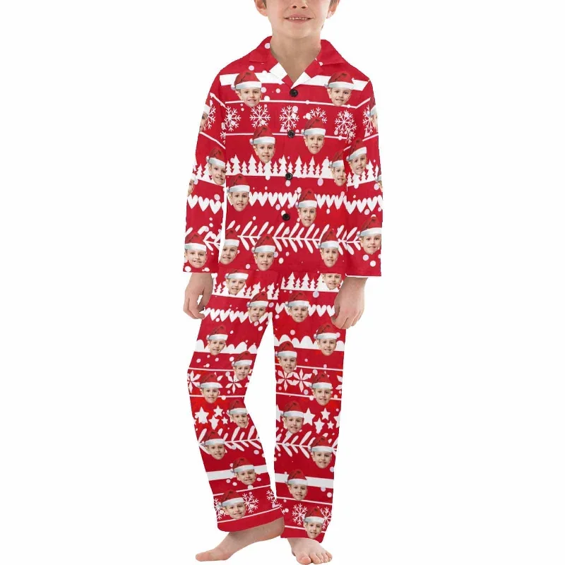 kids-pajamas-custom-face-sleepwear-personalized-christmas-pajama-set