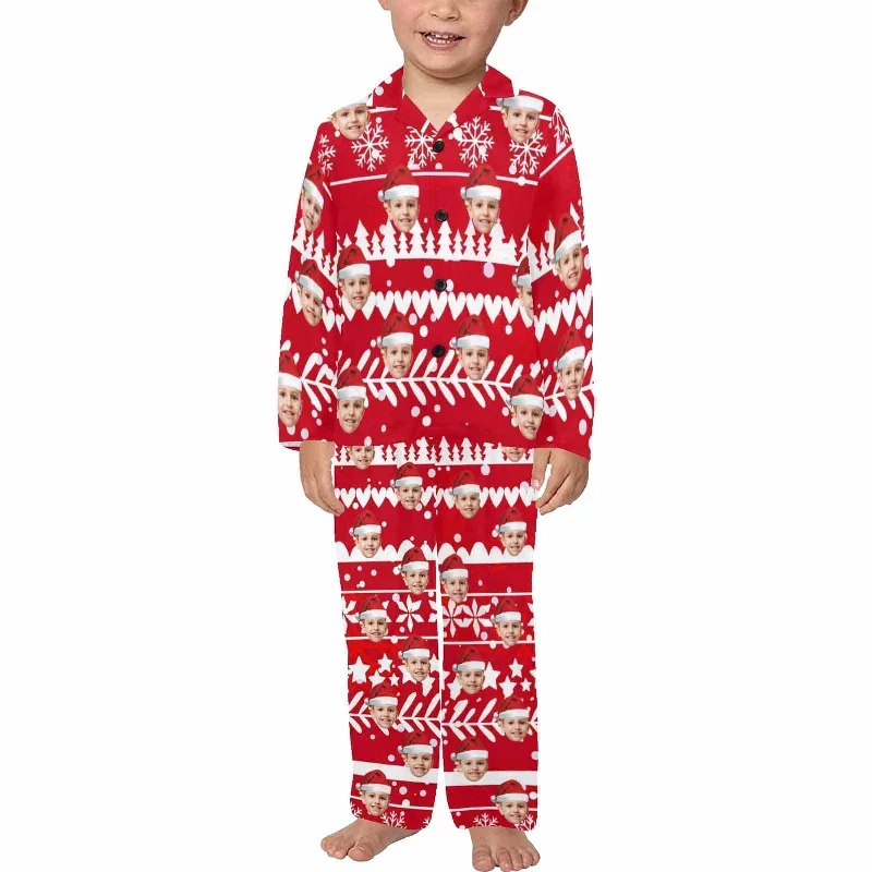 kids-pajamas-custom-face-sleepwear-personalized-christmas-pajama-set