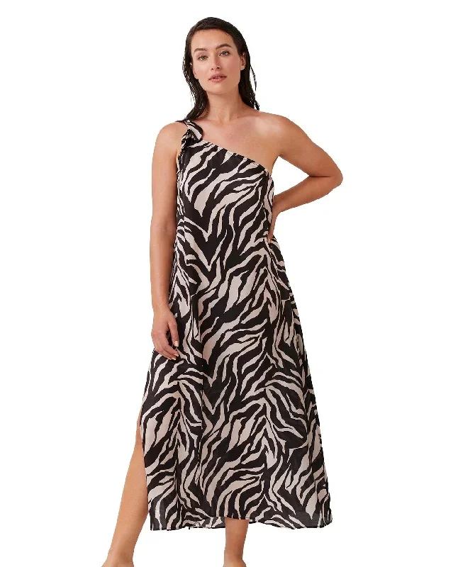 Luma One Shoulder Sarong Dress Cover Up