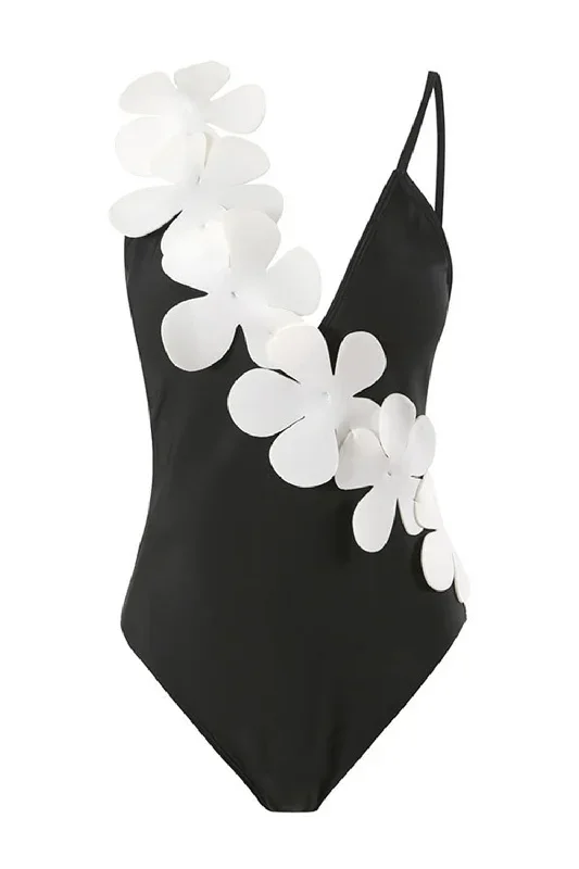 maillot-de-bain-noir-taille-haute-une-piece-avec-fleur