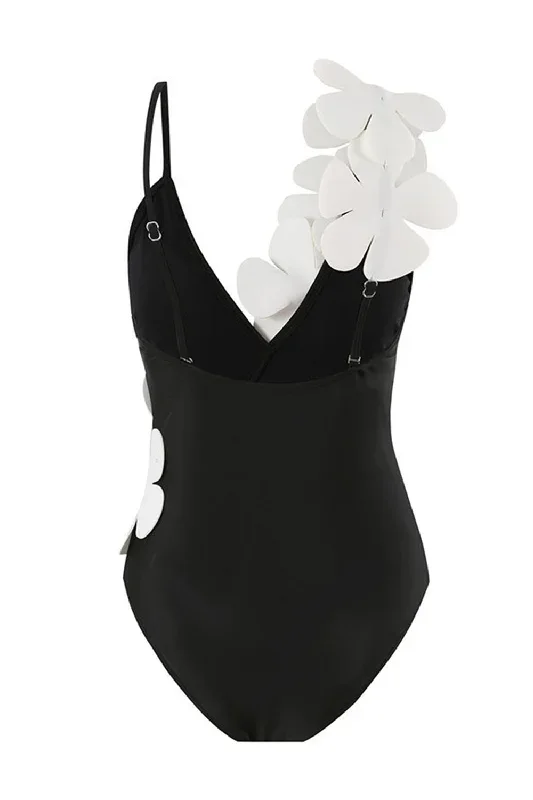 maillot-de-bain-noir-taille-haute-une-piece-avec-fleur