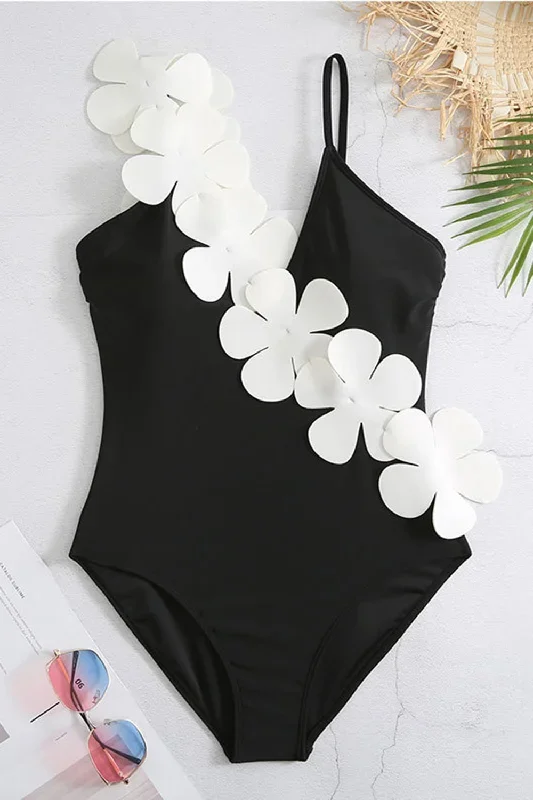 maillot-de-bain-noir-taille-haute-une-piece-avec-fleur