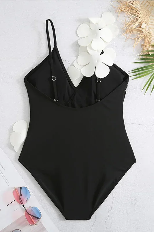 maillot-de-bain-noir-taille-haute-une-piece-avec-fleur