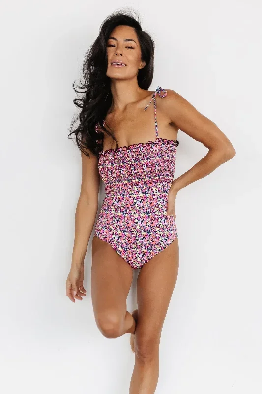 Nikki Smocked One Piece | Neon Floral