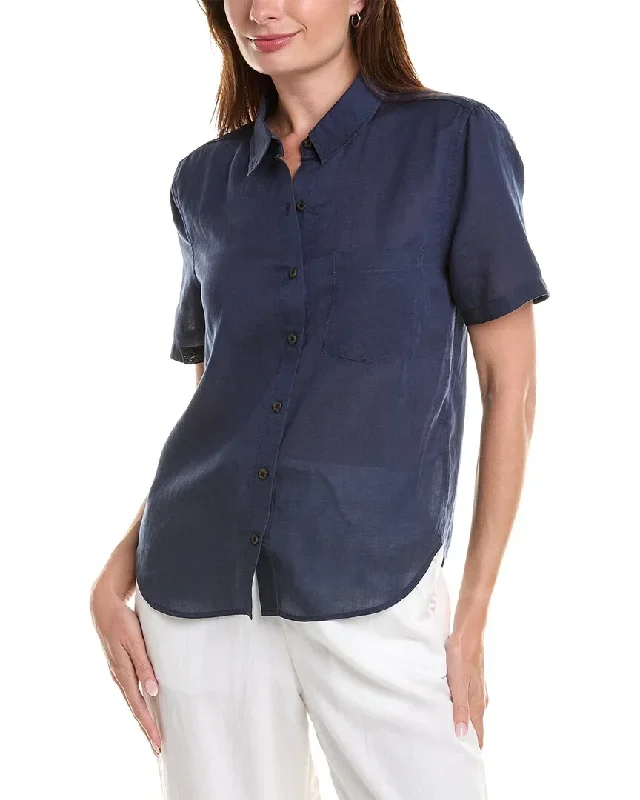 Onia Air Linen-Blend Short Sleeve Shirt