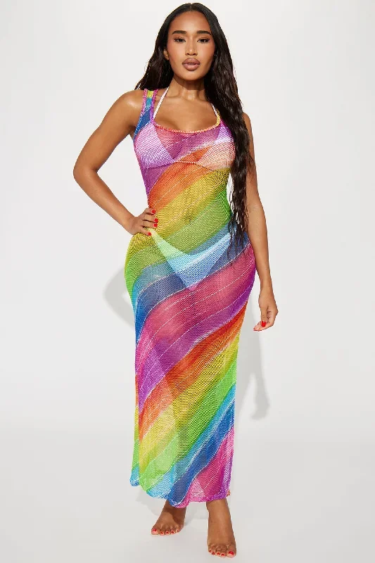 Over The Rainbow Cover Up Maxi Dress - Multi Color