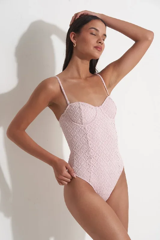 PILPEL CROCHET BANDEAU ONE PIECE  IN PINK