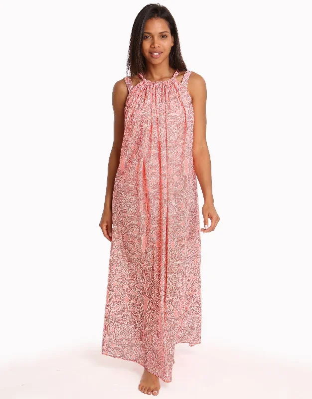 Malika Cotton Maxi Beach Dress - Print