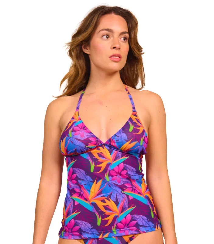 Paradise Purple Tan Through Tankini Top