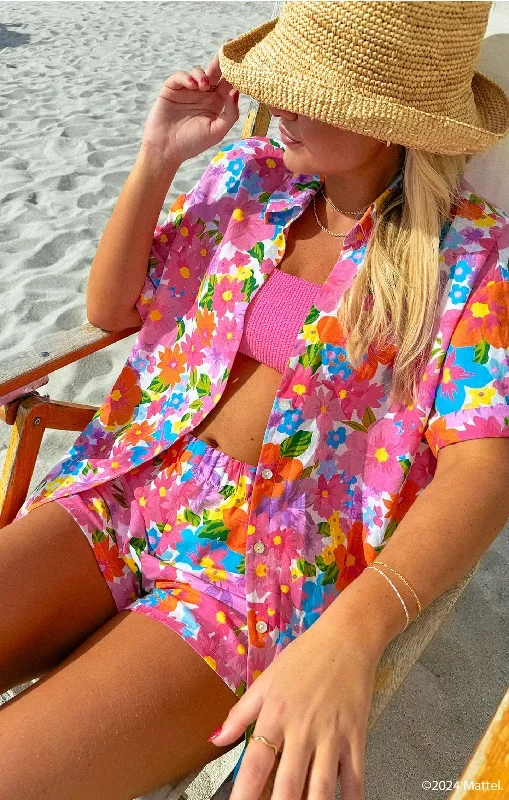 Parker Button Down ~ Barbie Blooms