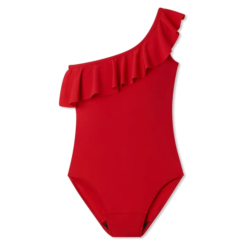 Period Swimwear One Shoulder | Classic Ruby