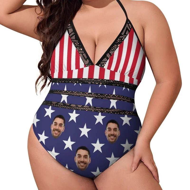 plus-size-swimsuit-custom-face-american-flag-personalized-one-piece-bathing-suit