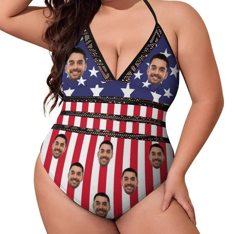 plus-size-swimsuit-custom-face-american-flag-personalized-one-piece-bathing-suit