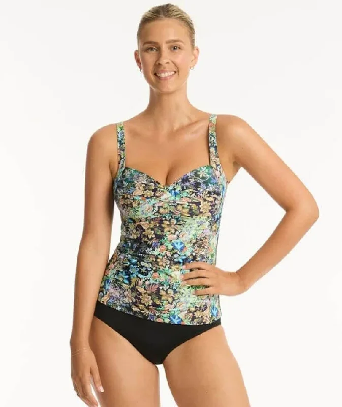 Sea Level Wildflower Twist Front A-DD Cup Singlet Top - Sea