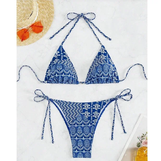 split-bikini-printing-stitching-bandage-swimsuit