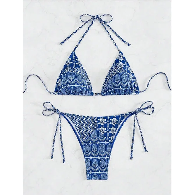 split-bikini-printing-stitching-bandage-swimsuit