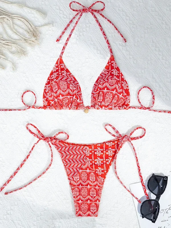 split-bikini-printing-stitching-bandage-swimsuit