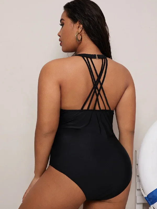 striped-contrast-mesh-one-piece-swimsuit