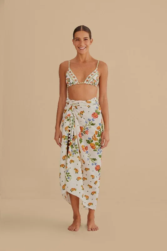 White Summer Vitamin Sarong