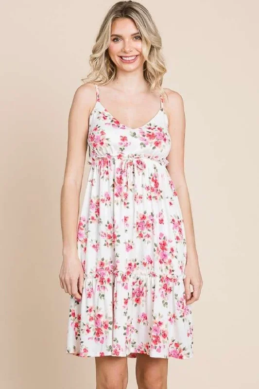 Sunset and Swim  Full Size Floral Frill Cami Dress