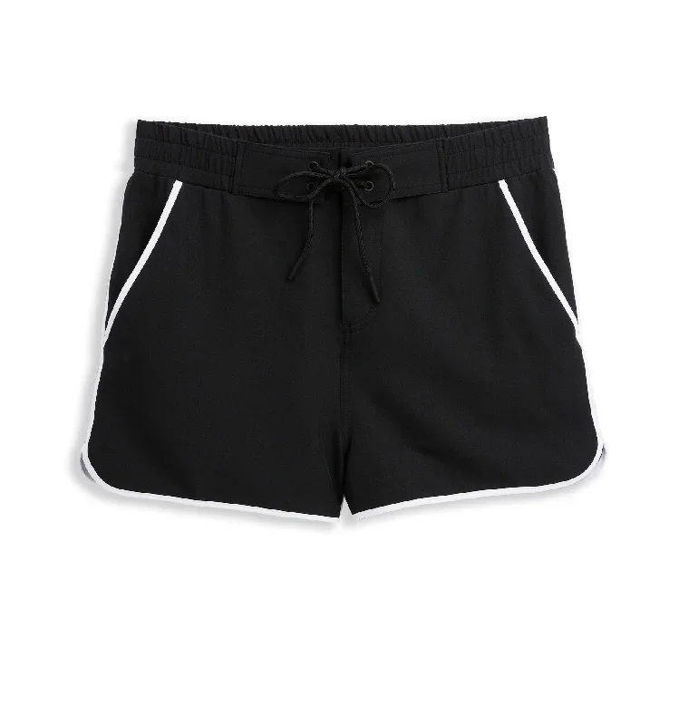 Swim 2.5"" High Waisted Board Short - Black Novelty